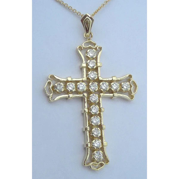 Goldene Kreuzhalskette mit Echt Diamant