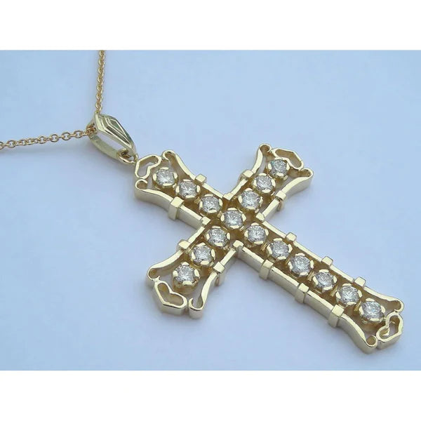 Goldene Kreuzhalskette mit Echt Diamant