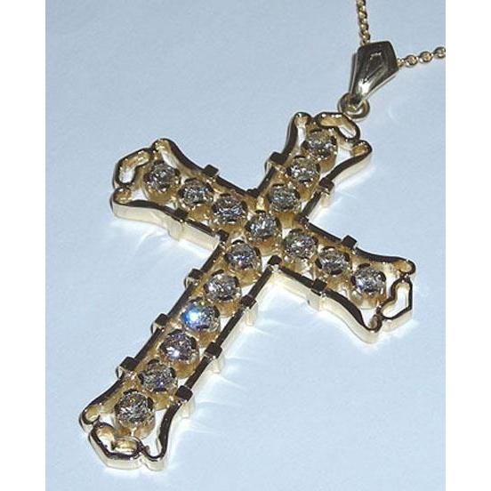 Goldene Kreuzhalskette mit Echt Diamant