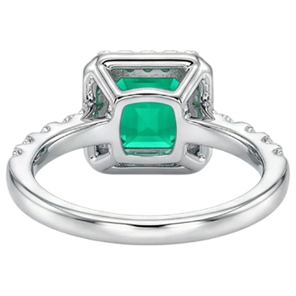 Echter Smaragd Schmuckstein-Ring 3,50 Karat Bicolor 14K Gold – Alternative Ansicht