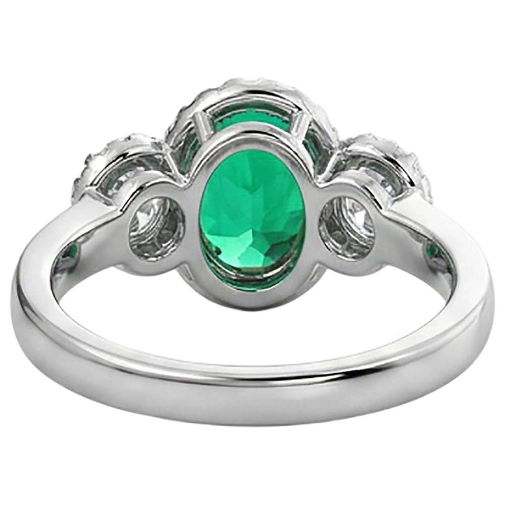 Echter Smaragd Schmuckstein-Ring – Rückansicht