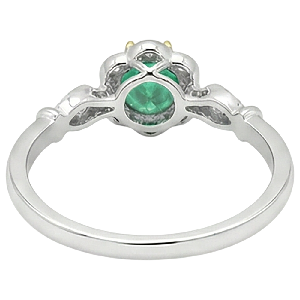 Luxuriöser Kolumbianischer Smaragd Farbstein-Ring 2 Karat – Rückansicht