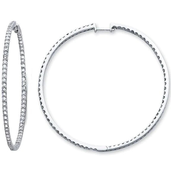 Große Natürlich Diamant-Creolen für Damen