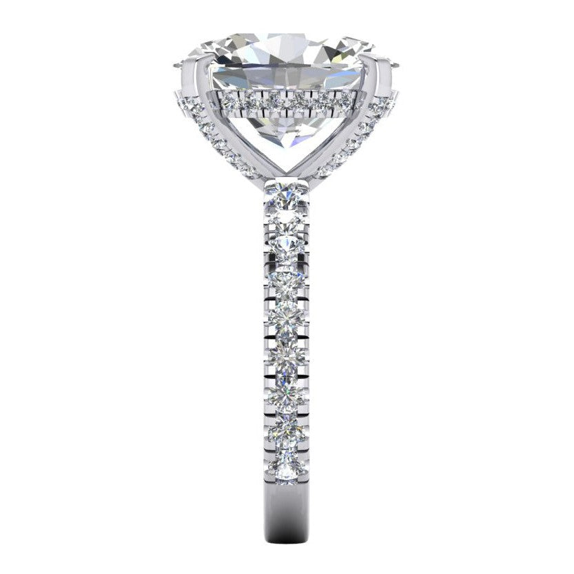 Große Ovaler 7 Karat Natürliche Diamant Ring Und Band Set