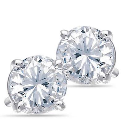 Großer Solitär 4,40 ct Diamant-Damen-Ohrstecker im Rundschliff Weißgold - harrychadent.de