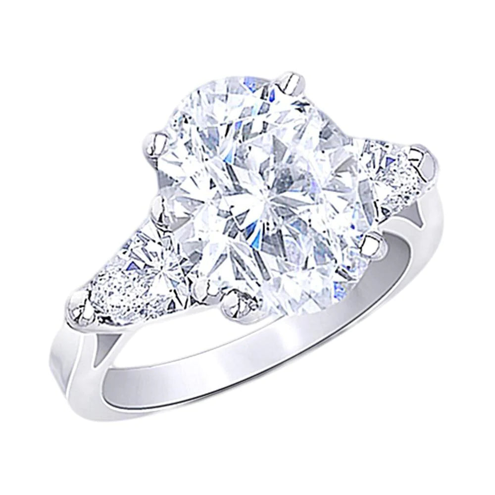 Großer 4,30 Karat Drei-Stein-Echt-Diamant-Jubiläumsring Schmuck