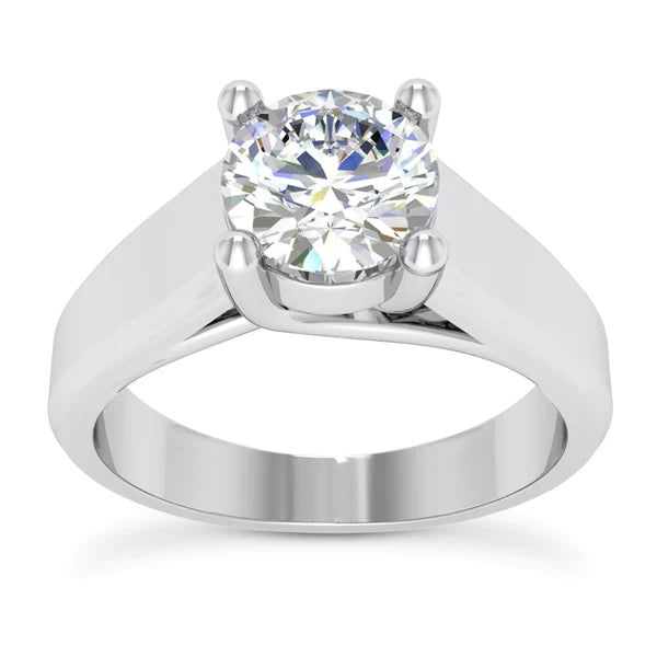 Großer Echt Diamant-Solitärring 3 ct. Weißgold 14K Schmuck