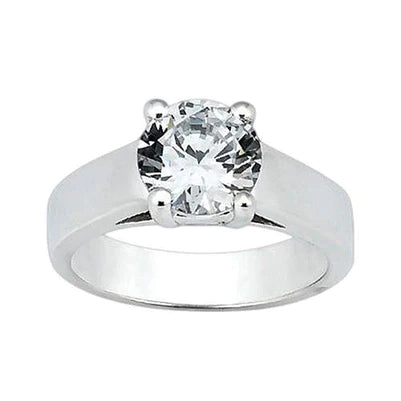 Großer Echt Diamant-Solitärring 3 ct. Weißgold 14K Schmuck