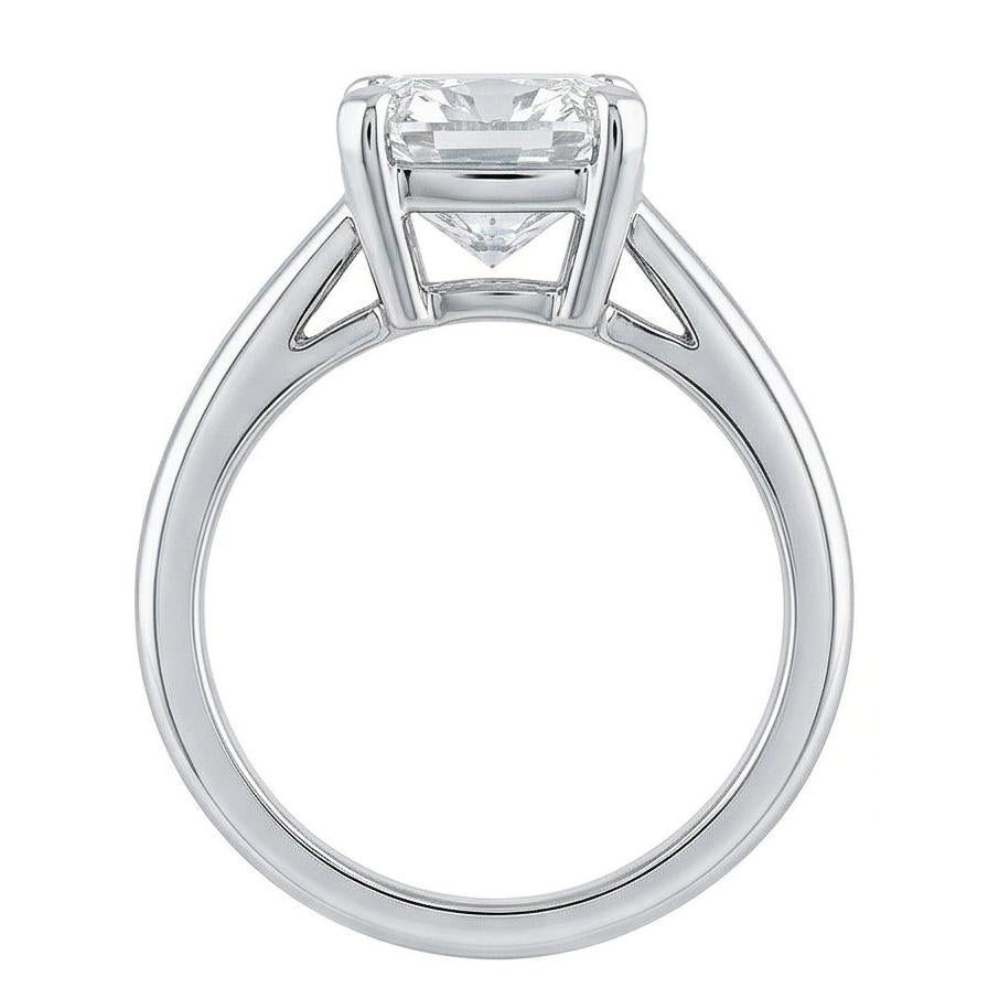 Großer Solitärring mit Echt Aus der Erde Abgebauter Natürlicher Diamant im Kissen Cut 3 Karat