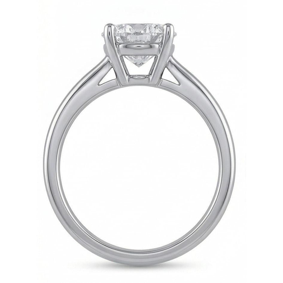 Großer runder 2,75 ct Solitär-Echt Aus der Erde Abgebauter Natürlicher Diamant-Ehering