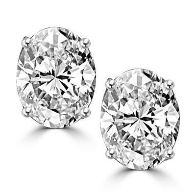 Großer Diamant Ohrstecker Paar 6 Kt Weißgold 14K Damen Schmuck - harrychadent.de