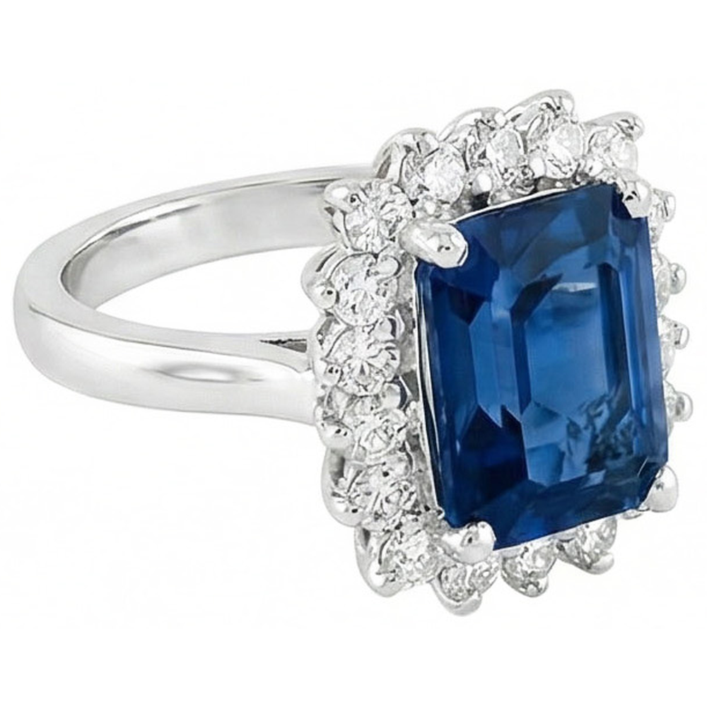 echter round diamant 4Karat ring Profilansicht