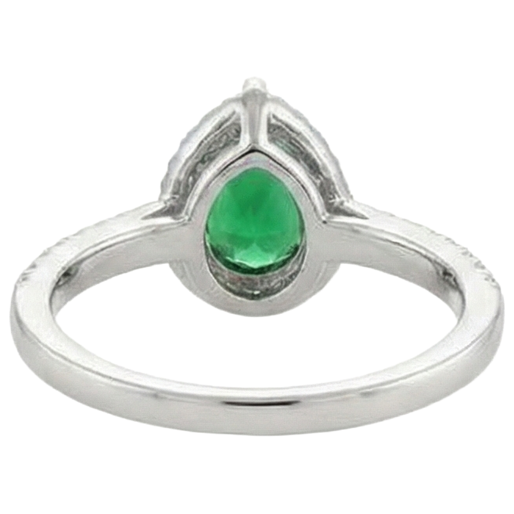 Grüner Smaragd mit weißen Aus der Erde Abgebauter Natürlicher Diamanten 5.70 ct. Ring 14K Weißgold 14K
