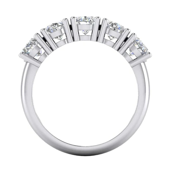 Halbe Ewigkeitsband mit Echt Diamanten im Ovalschliff und 5 Steinen