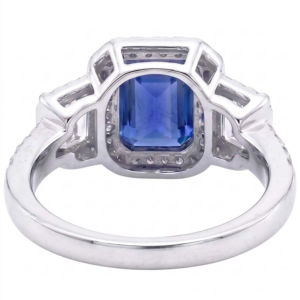 Halo Diamonds Verlobungsring mit Saphir
