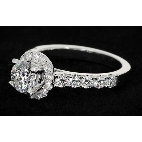 Halo Echt Runden Diamant Verlobung Ring 2 Karat Damen Schmuck