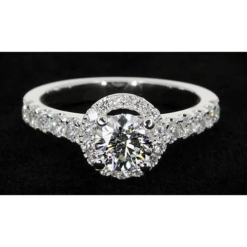 Halo Echt Runden Diamant Verlobung Ring 2 Karat Damen Schmuck