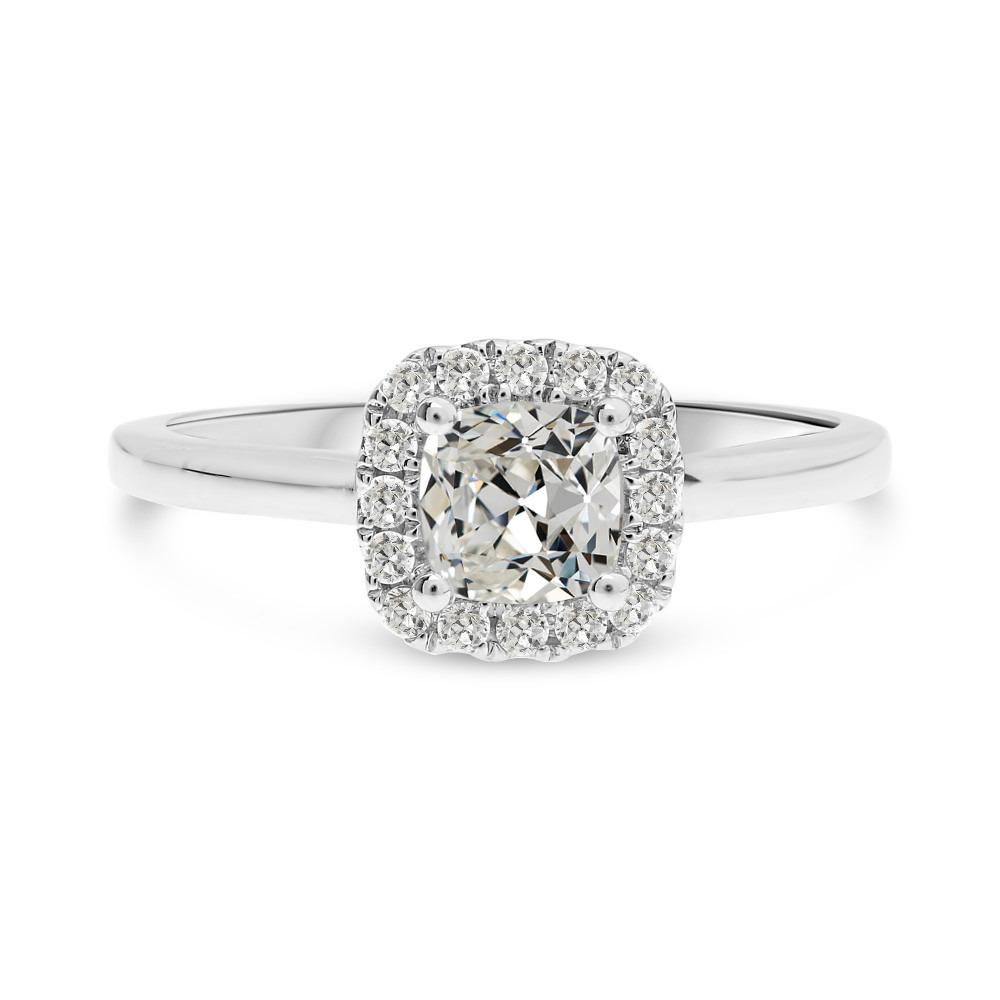 Halo Jubiläumsring Kissen Old Mine Cut Echt Diamant 3.50 Karat