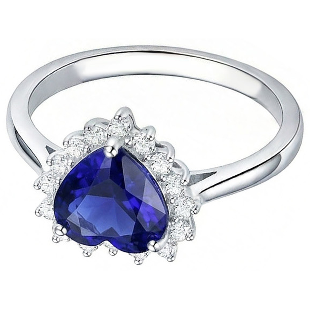 Halo Natural Blue Saphir Ring Star Style Natürlicher Diamant ( nicht im Labor gezüchtet )en 2,50 Karat