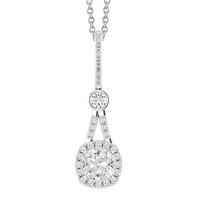 Halo-Natürlich Diamant-Anhänger mit Öse rund & Kissen Old Miner 3.50 Karat