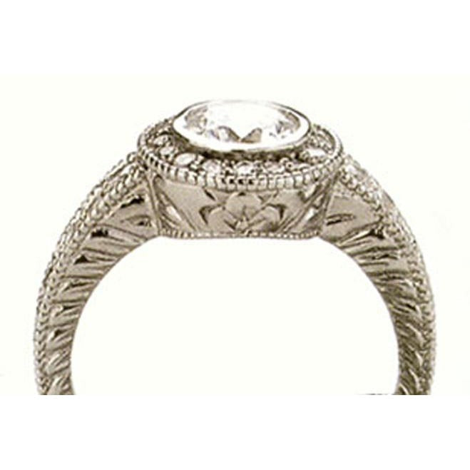 Halo Natürliche Aus der Erde Abgebauter Natürlicher Diamant-Verlobungsring im Vintage-Stil 1,35 Karat