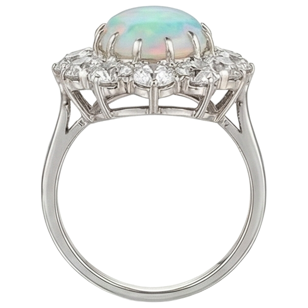 Halo Opal-Cocktailring für Damen