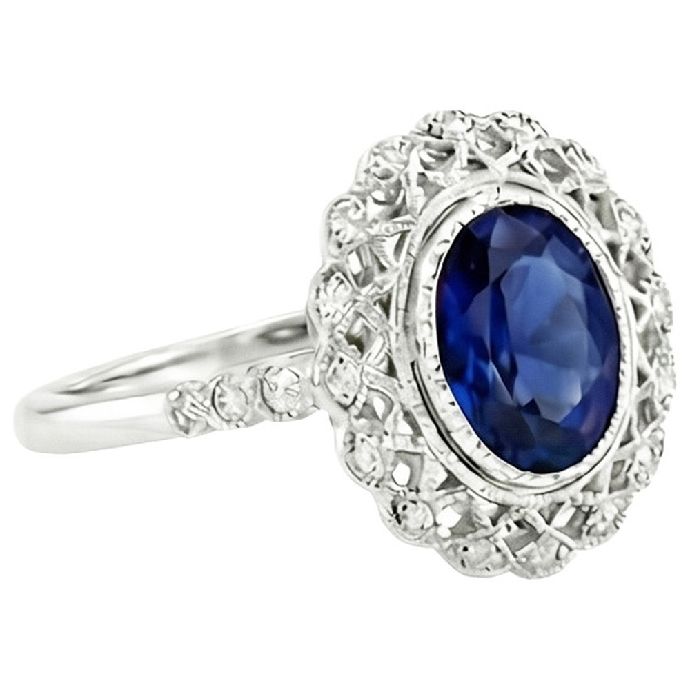 echter oval diamant 4Karat ring auf Weiß