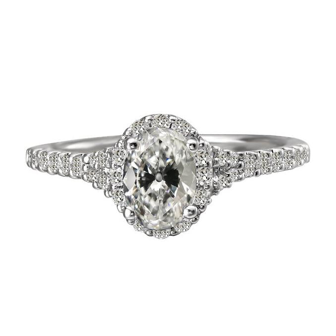Halo Runden & Oval Old European Natürliche Diamant Ring 5.50 Karat Damenschmuck