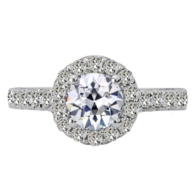 Halo Runden alter Bergmann Natürliche Diamant Jubiläumsring mit Akzenten 6 Karat