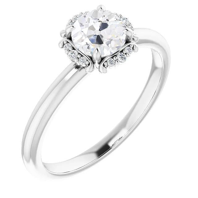 Halo Verlobungsring Altschliff Echt Diamant 2.75 Karat Damen Goldschmuck