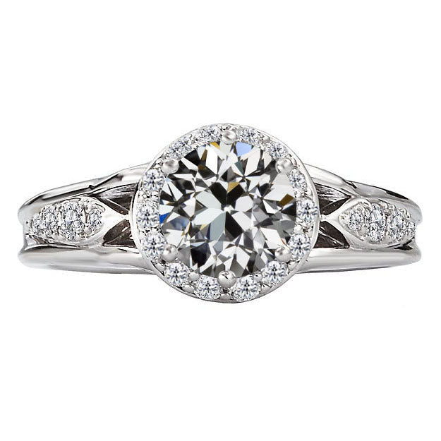 Halo-Fassung Ring 14K Weißgold mit Brillant – Hauptansicht