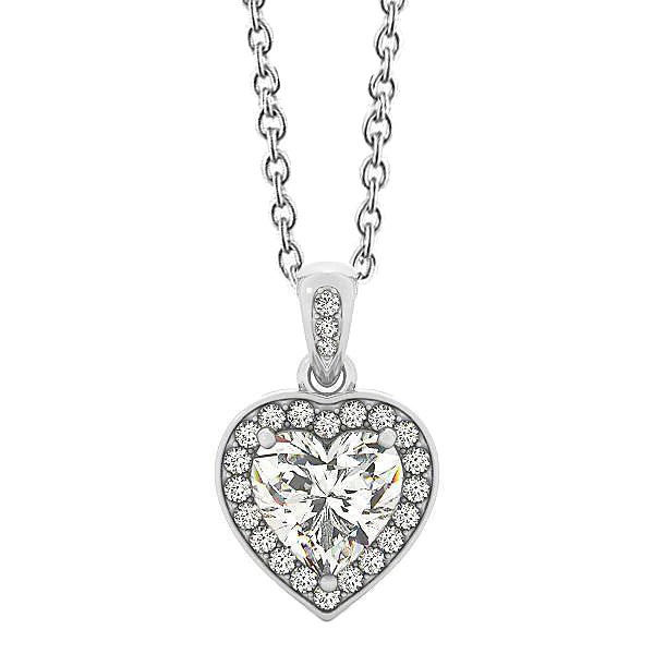 Halskette mit Echt Diamanten im Herz- und Rundschliff 2,65 ct Weißgold 14K