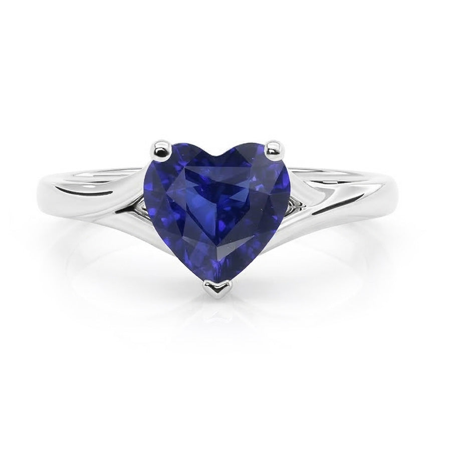 Heart Solitaire Gold Saphir Ring Split Shank 2,50 Karat