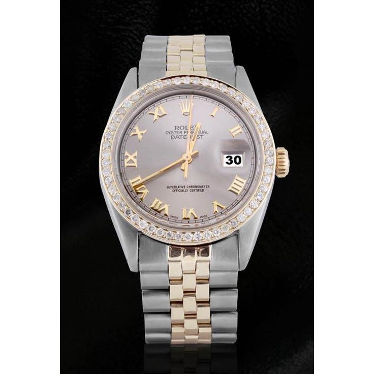 Herren-Datejust-Uhr mit grauem römischen Zifferblatt Rolex