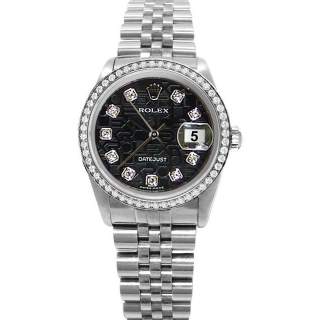 Herren Rolex Datejust Uhr Edelstahl Schwarz Jubiläum Diamant Zifferblatt SCHNELLES SETZEN