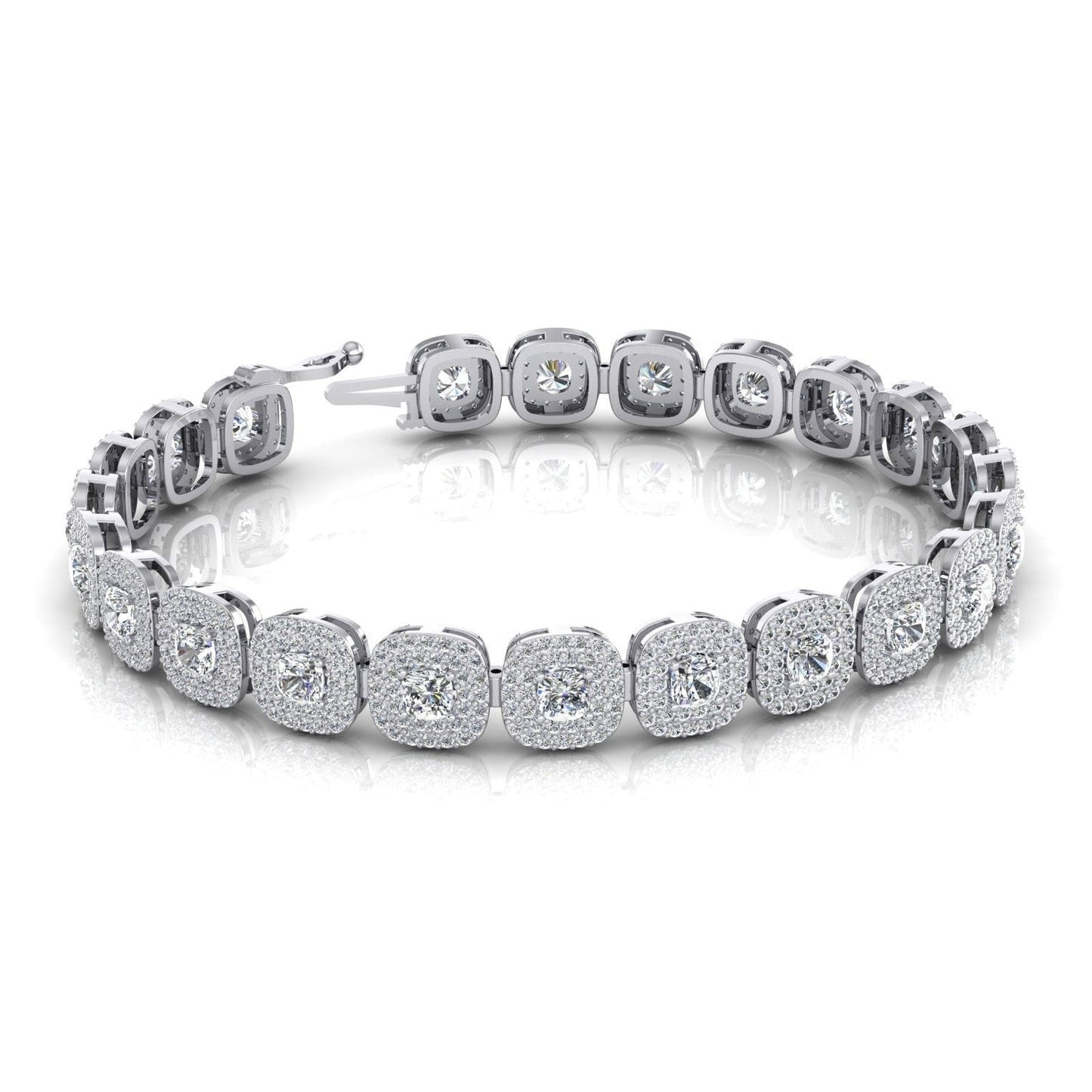 Herrenarmband mit Kissen und rundem Echt Aus der Erde Abgebauter Natürlicher Diamant