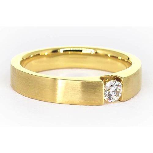 Herrenring Echt Diamant Gelbgold 14K 0,75 Karat Tension Set