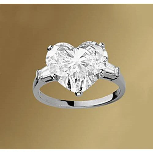 Herz & Baguette Echt Diamantring 3 Steine Schmuck Neu