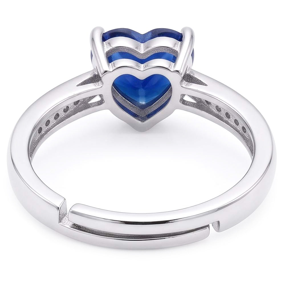 Herz Blauer Saphir-Edelstein-Ring mit Natürlicher Diamant ( nicht im Labor gezüchtet )en konischer Schaft 2 Karat