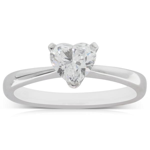 Herzform 1.75 Karat Echt Diamant Solitärring Weißgold 14K