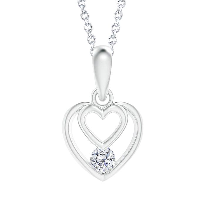 Herzform Runde Echt Diamant Anhänger Halskette 1,00 Karat Frauen Schmuck