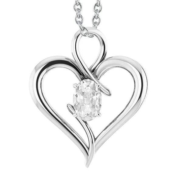 Herzförmiger Solitär-Natürlich Diamant-Anhänger Oval alter Bergmann 2 Karat