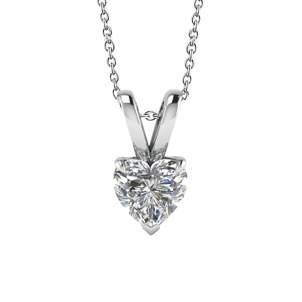 Herzschliff Diamant Halskette Anhänger 1 Karat Weißgold 14K Schmuck - harrychadent.de