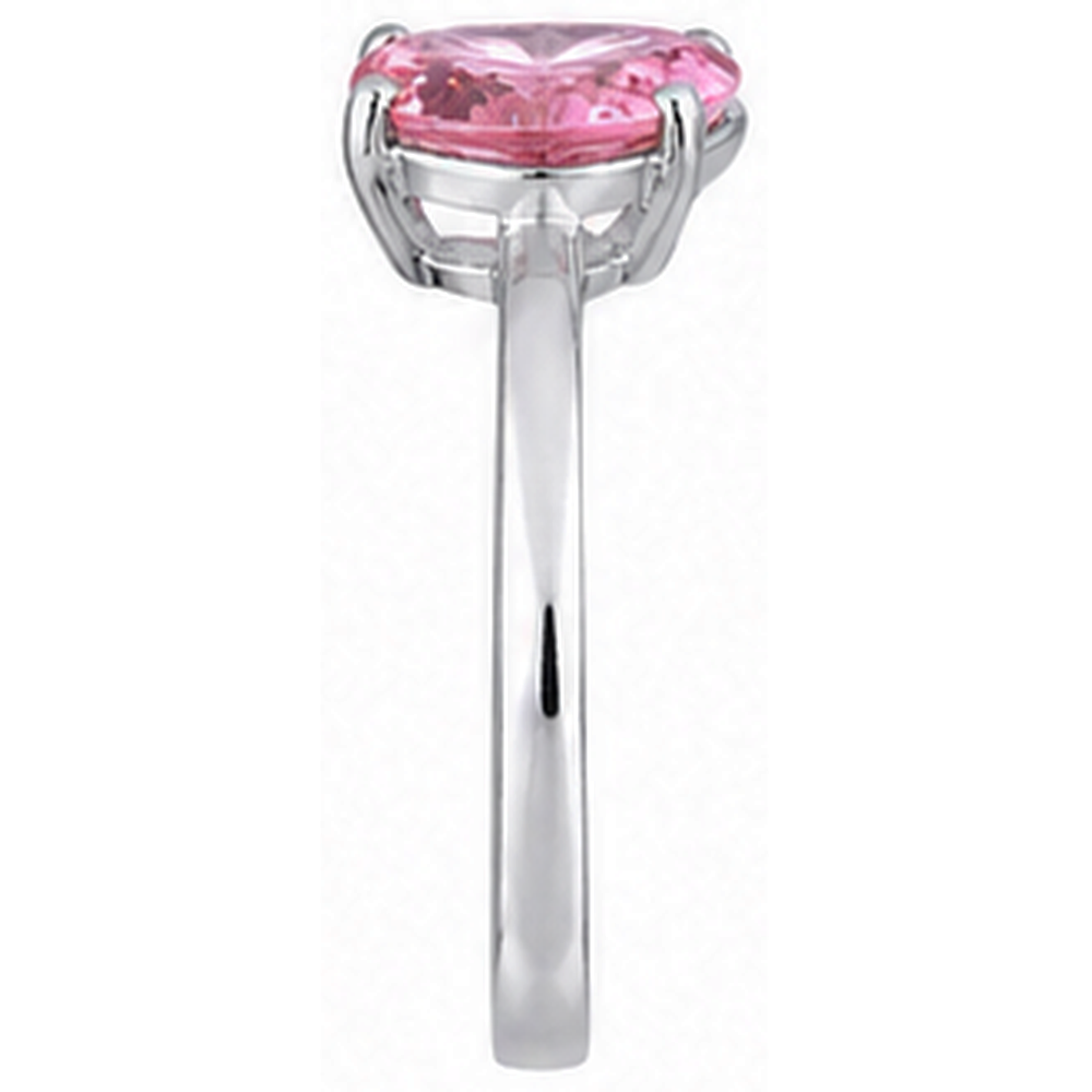 Herzschliff Solitärring 3 Karat Rosa Saphir 14K Weißgold Neu