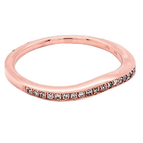 Hochzeitstag Band 0,75 Karat runder Echt Diamant F Vs1 Roségold 14K