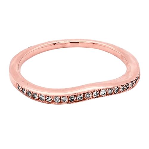 Hochzeitstag Band 0,75 Karat runder Echt Diamant F Vs1 Roségold 14K