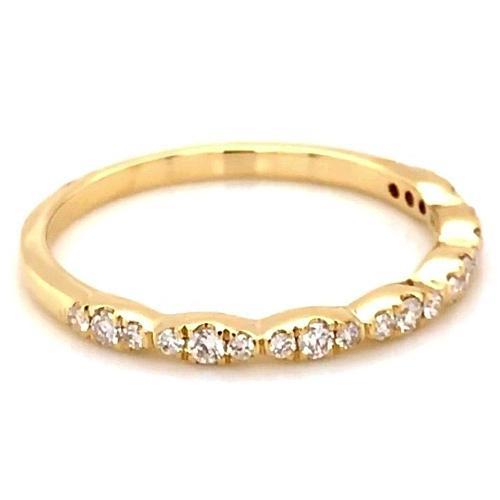 Hochzeitstag Band 0.50 Karat Runder Echt Diamant Gelbgold 14K