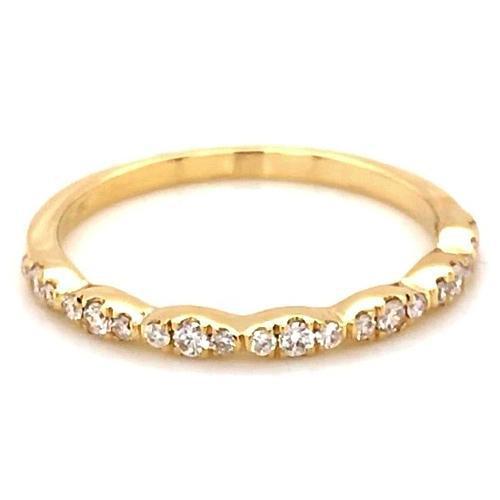 Hochzeitstag Band 0.50 Karat Runder Echt Diamant Gelbgold 14K