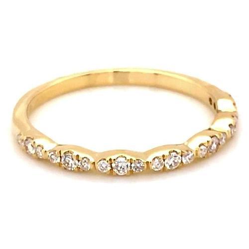 Hochzeitstag Band 0.50 Karat Runder Echt Diamant Gelbgold 14K