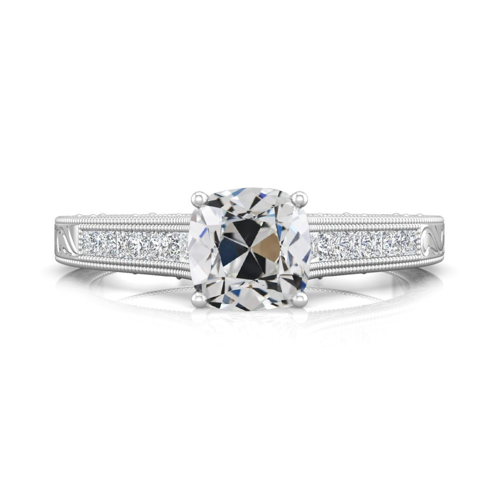 Jahrgang Stil Damenring Prinzessin & Kissen alter Bergmann Echt Diamant 4.50 Karat